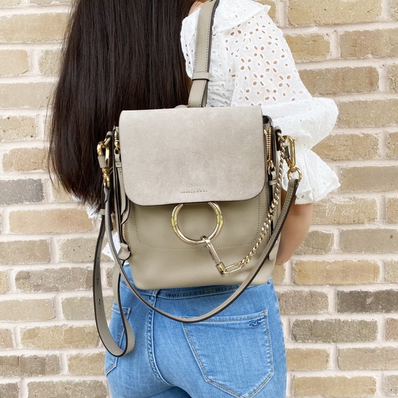 SOLD 😭 Chloe Faye Backpack Grey Suede Leather - Picture 6 of 8